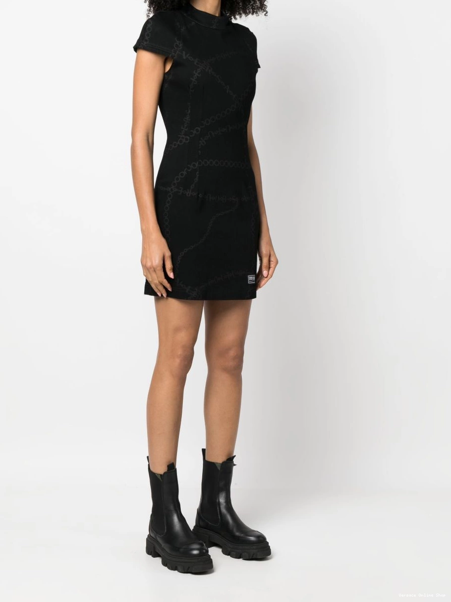 Affordable Women dress short-sleeved logo-print Couture Jeans Versace 0522